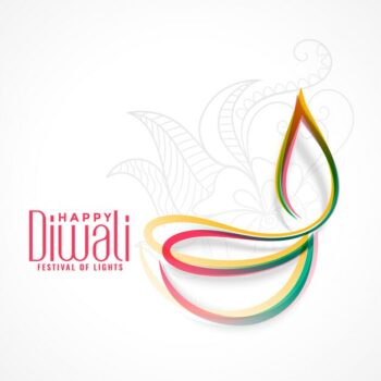 Free Vector | Creative colorful diya lamp for diwali festival