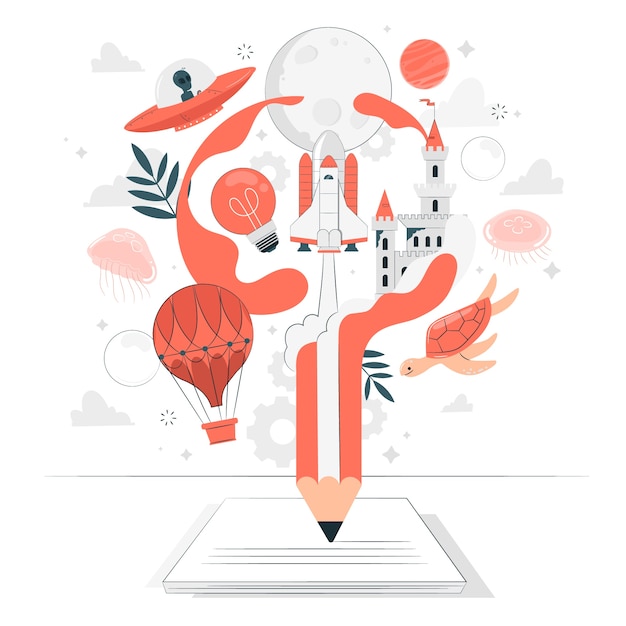 Free Vector | Creative writing concept illustration