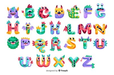 Free Vector | Cute cartoon halloween monster alphabet
