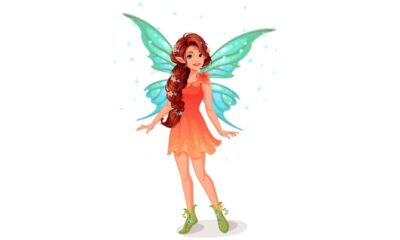 Free Vector | Cute little fairy with beautiful long braided hairstyle