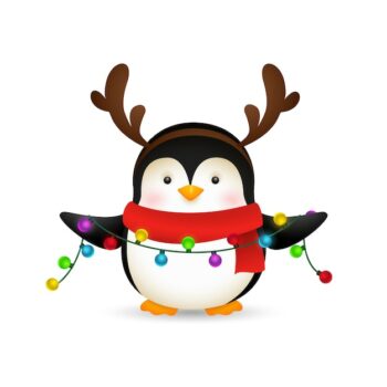 Free Vector | Cute penguin celebrating christmas