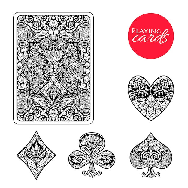 Free Vector | Decorative card suits set