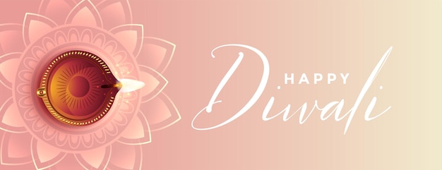 Free Vector | Decorative happy diwali beautiful banner design