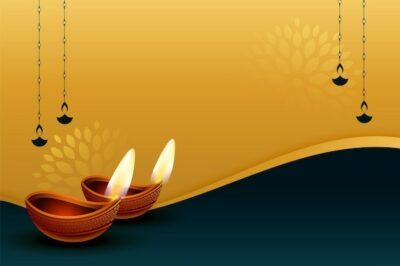Free Vector | Decorative happy diwali festival background with text space