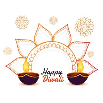 Free Vector | Decorative happy diwali festival card  background