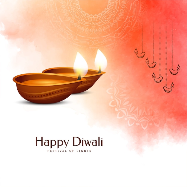 Free Vector | Decorative happy diwali festival greeting background