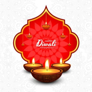 Free Vector | Decorative oil lamp diwali festival celebration card background