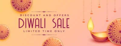 Free Vector | Decorative shubh diwali discount and offer banner