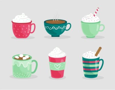 Free Vector | Delicious christmas drinks collection