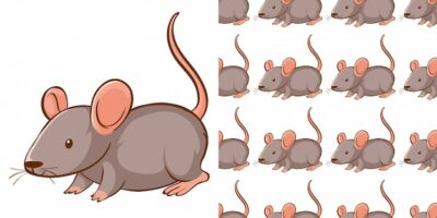 Free Vector | Design with seamless pattern gray rat