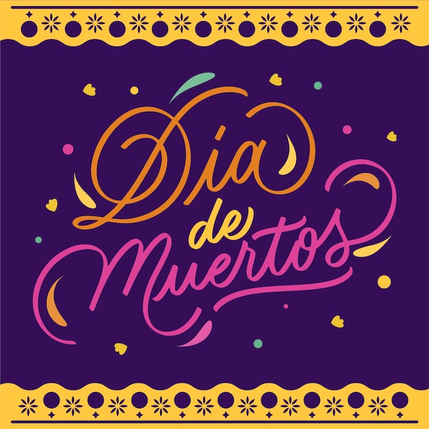 Free Vector | Dia de muertos celebration lettering