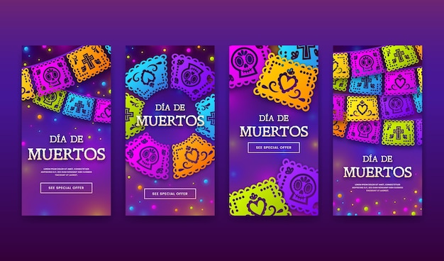 Free Vector | Dia de muertos instagram stories collection