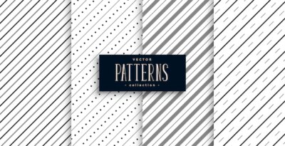 Free Vector | Diagonal stripes lines pattern set of four