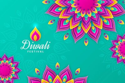 Free Vector | Diwali concept in paper style