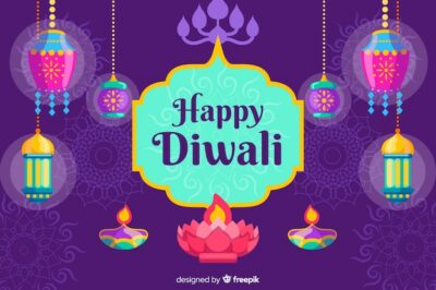 Free Vector | Diwali concept with flat design background