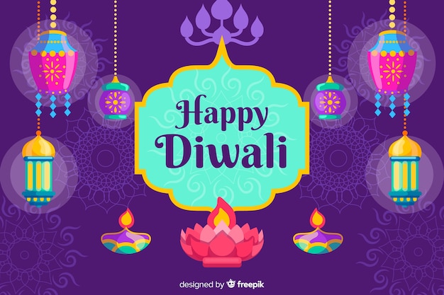 Free Vector | Diwali concept with flat design background