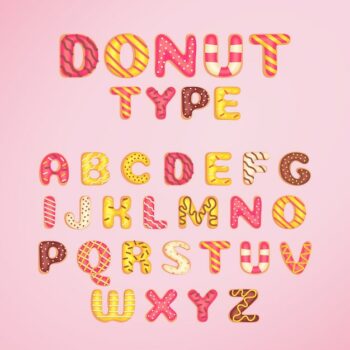 Free Vector | Donut font template cartoon style