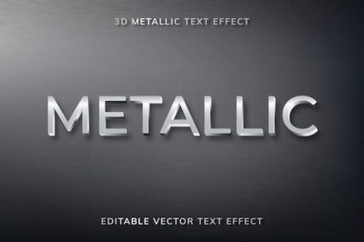 Free Vector | Editable metallic text effect vector template