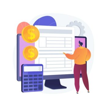 Free Vector | Electronic documentation. man with registration. checking repository log. online approval, screen form, validation page. expense chronicles. vector isolated concept metaphor illustration.