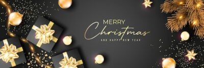 Free Vector | Elegant and realistic christmas background with 3d ornaments