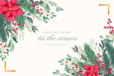 Free Vector | Elegant christmas background with watercolor nature