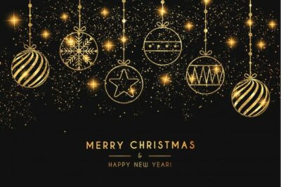 Free Vector | Elegant merry christmas background with golden balls