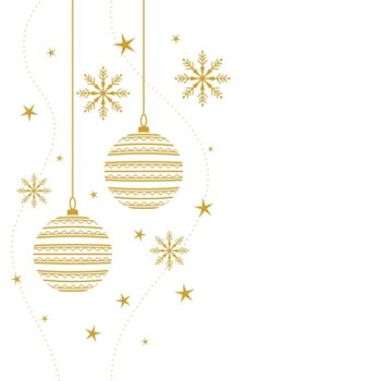 Free Vector | Elegant merry christmas decorative background in white and gold colors