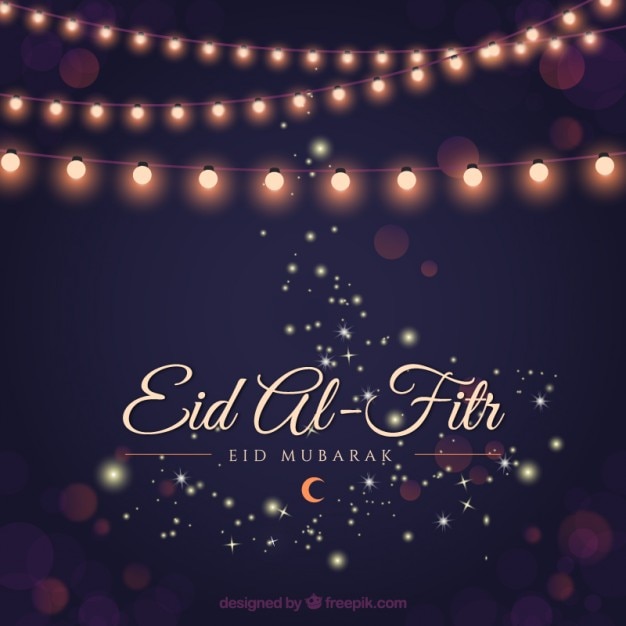 Free Vector | Elegant ramadan background with lights garlands
