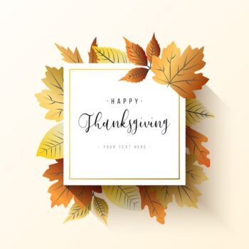 Free Vector | Elegant thanksgiving frame with leaves