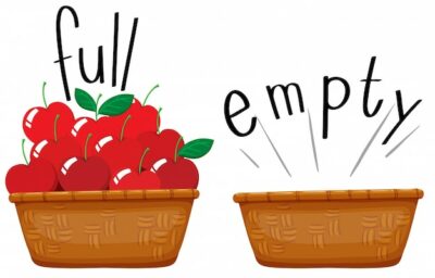 Free Vector | Empty basket and basket full of apples