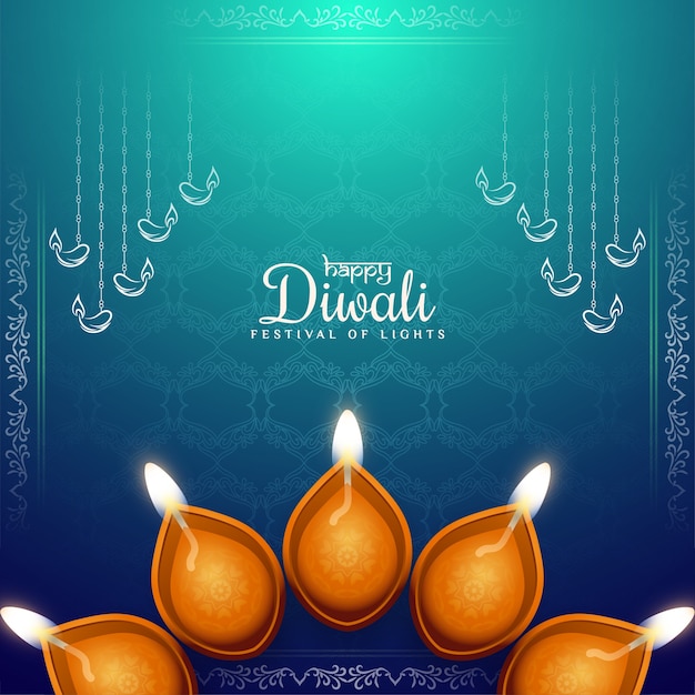Free Vector | Ethinc cultural happy diwali festival greeting background