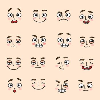 Free Vector | Facial mood expression icons set