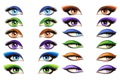 Free Vector | Female eyes  . makeup mascara glamour eye set illustration