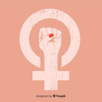 Free Vector | Feminist composition with grunge fist