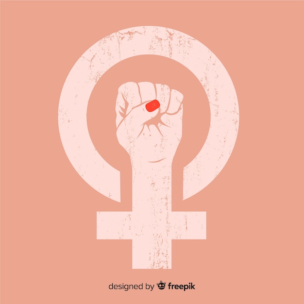 Free Vector | Feminist composition with grunge fist