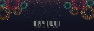 Free Vector | Festival fireworks banner for diwali
