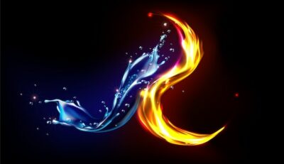 Free Vector | Fire and water splash abstract design