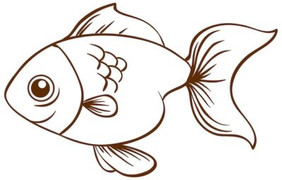 Free Vector | Fish in doodle simple style on white background