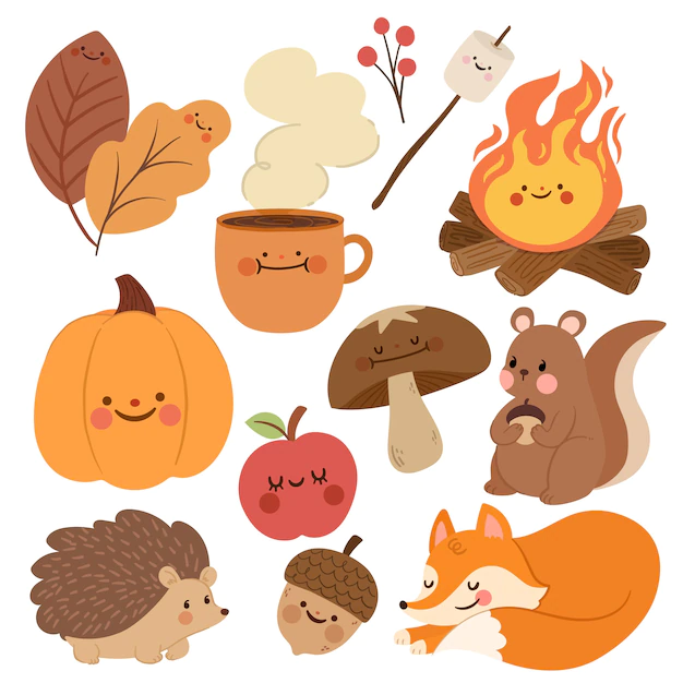 Free Vector | Flat autumn celebration elements collection