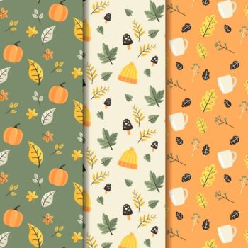 Free Vector | Flat autumn pattern collection