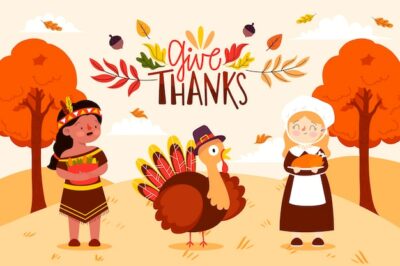 Free Vector | Flat background for thanksgiving celebration