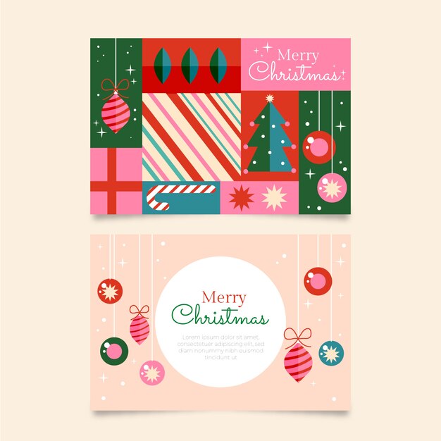 Free Vector | Flat business christmas cards template