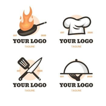 Free Vector | Flat chef logo collection