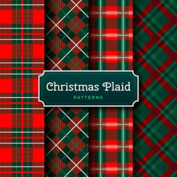 Free Vector | Flat christmas plaid patterns collection