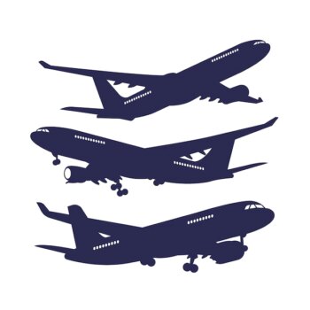 Free Vector | Flat design airplane silhouette illustration