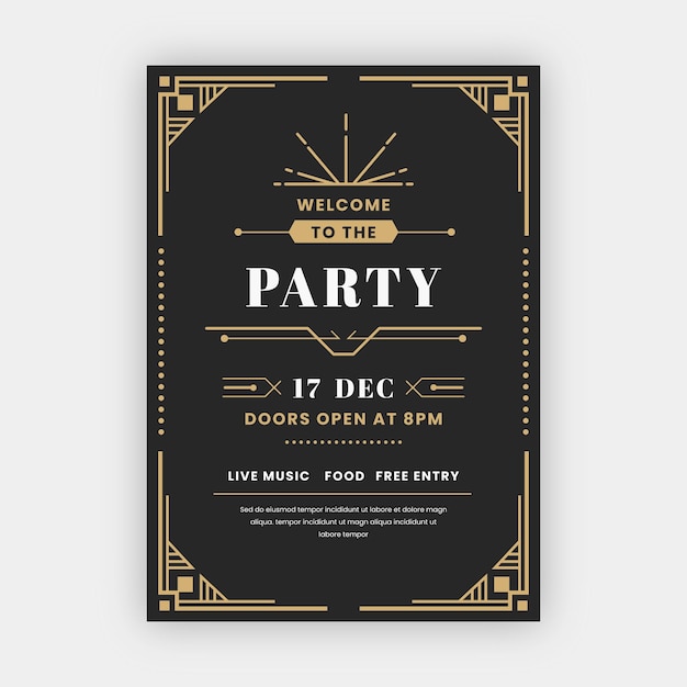 Free Vector | Flat design art deco poster