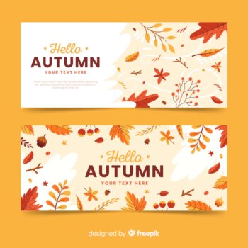 Free Vector | Flat design autumn banners template