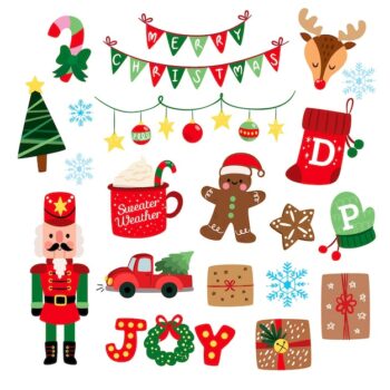 Free Vector | Flat design christmas element collection