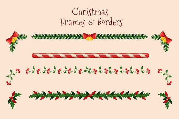 Free Vector | Flat design christmas frames and borders