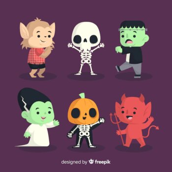 Free Vector | Flat design halloween character collection